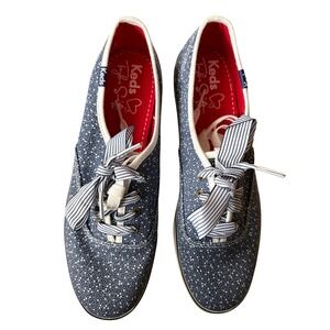 Keds Taylor Swift Eras Rare Champion Navy Blue Polka Dot Ribbon Lace Sneakers 7